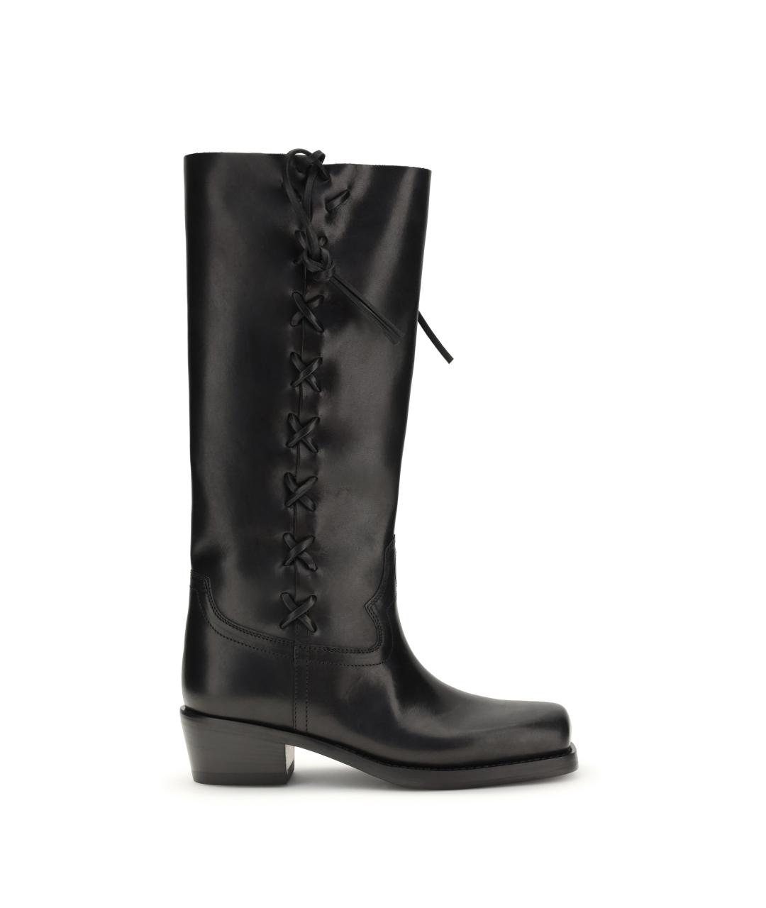 PARIS TEXAS Черные кожаные сапоги, фото 1
