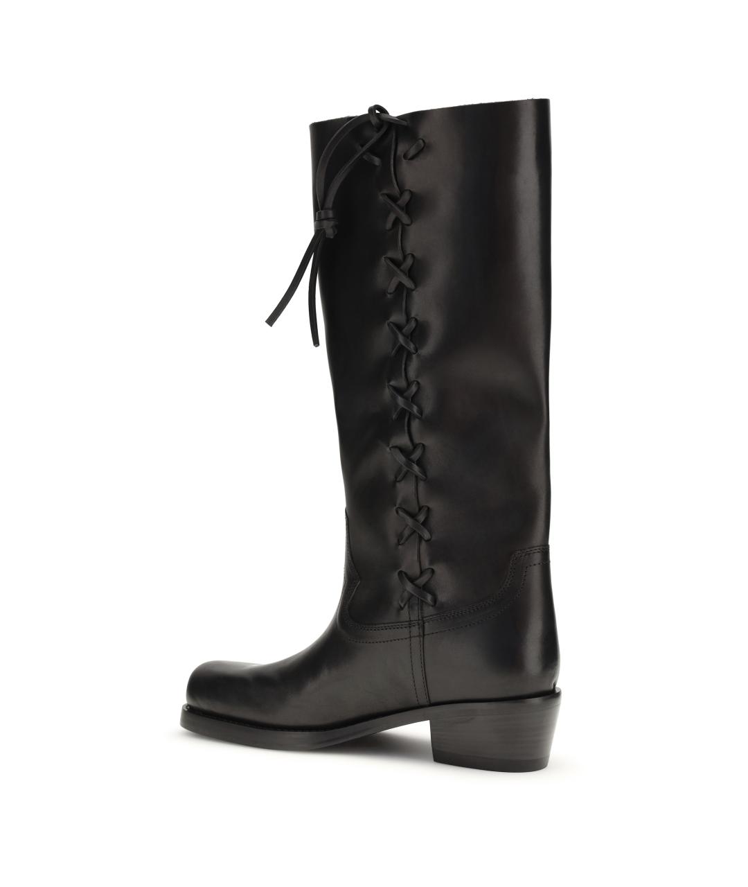 PARIS TEXAS Черные кожаные сапоги, фото 3