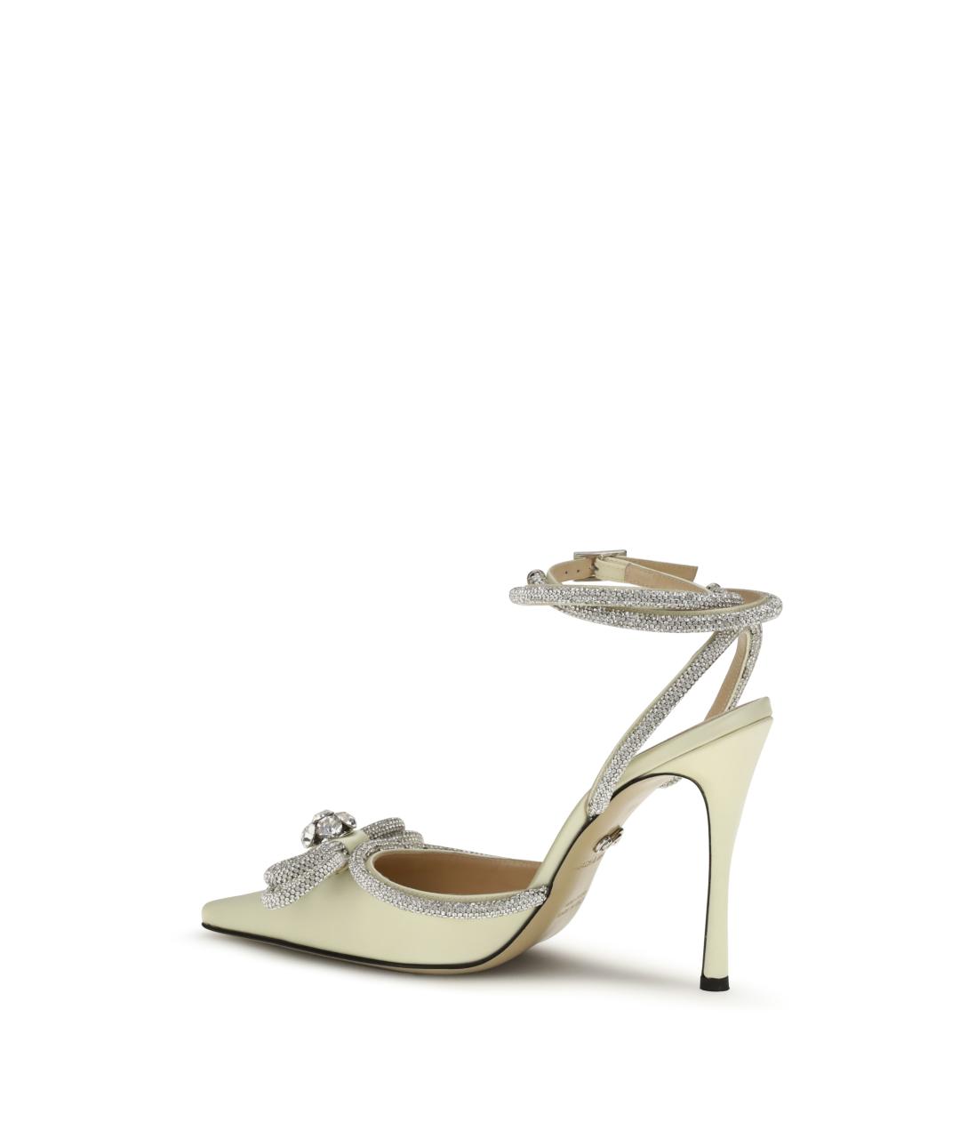 MACH&MACH Бежевые текстильные босоножки, фото 3