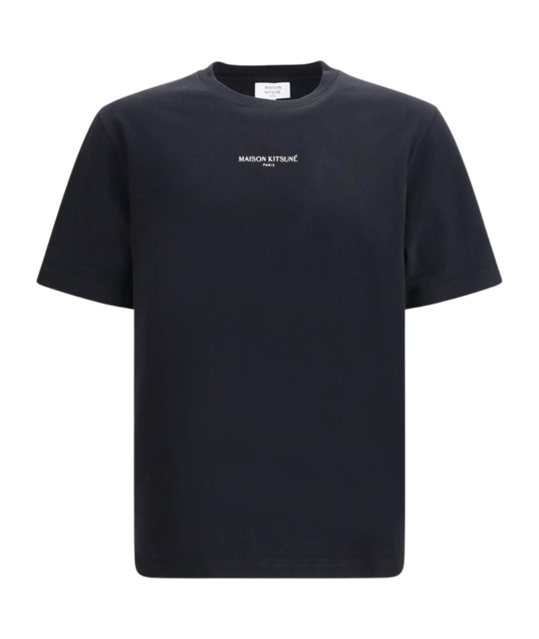 MAISON KITSUNE Черная хлопковая футболка, фото 1