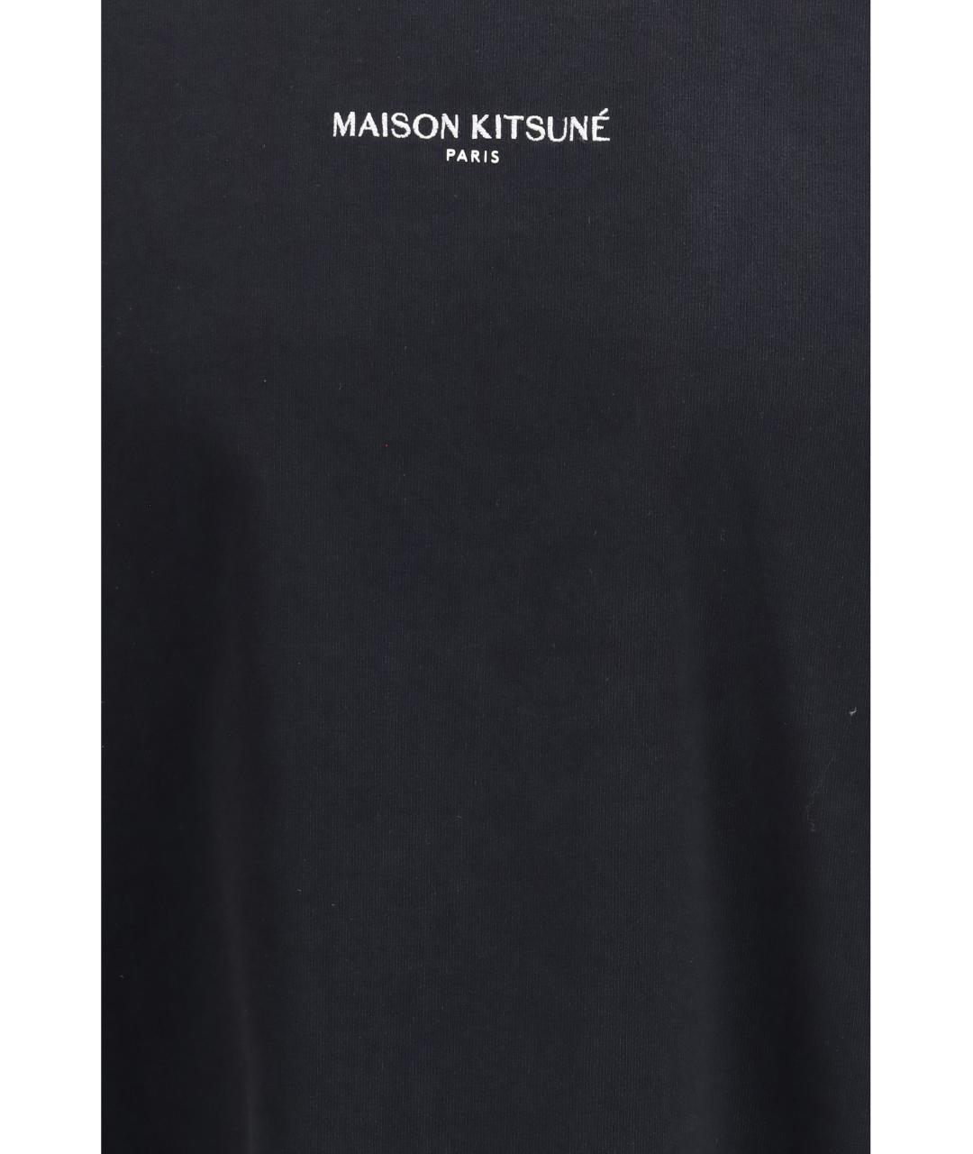 MAISON KITSUNE Черная хлопковая футболка, фото 3