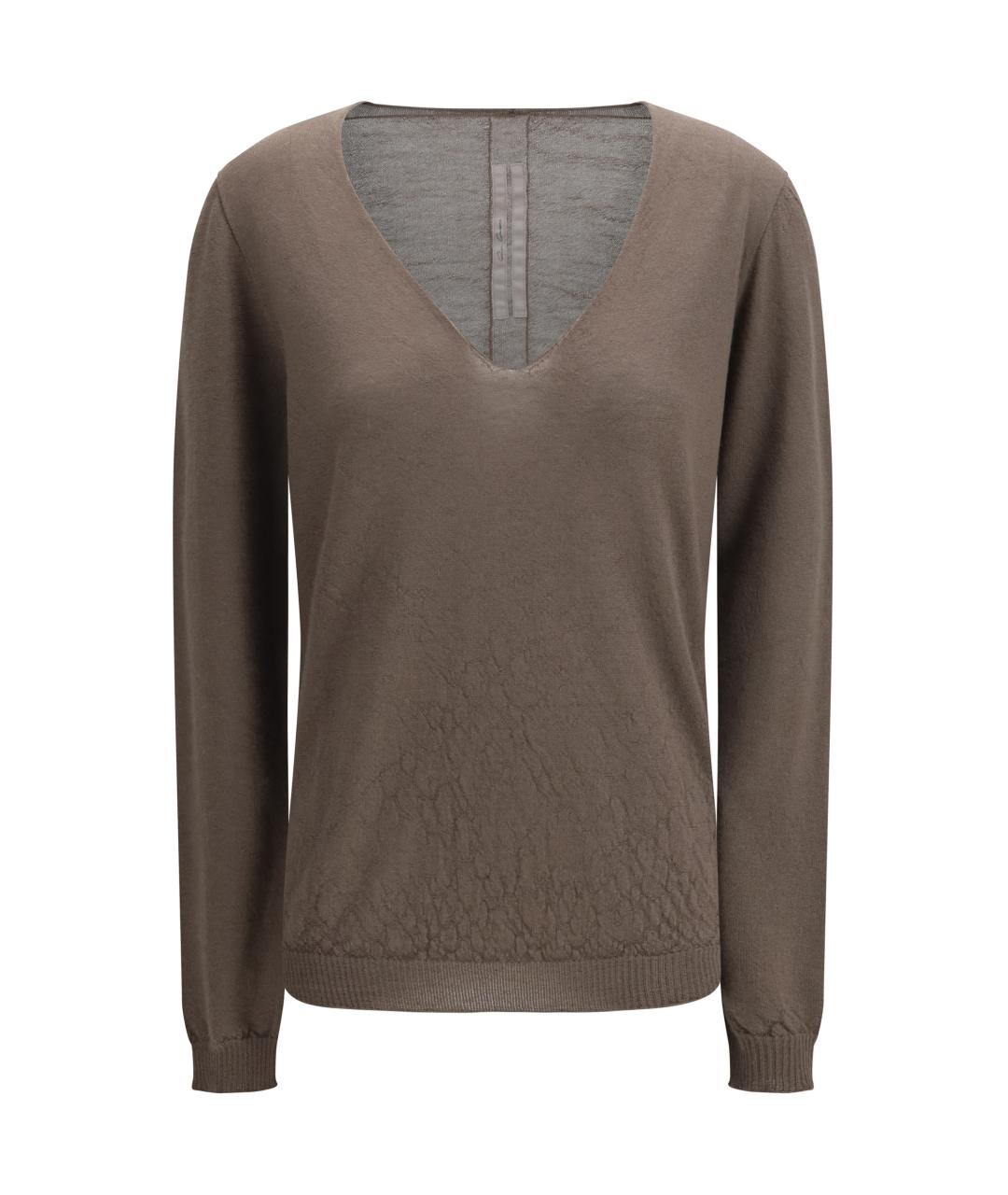 RICK OWENS Коричневый шерстяной джемпер / свитер, фото 1