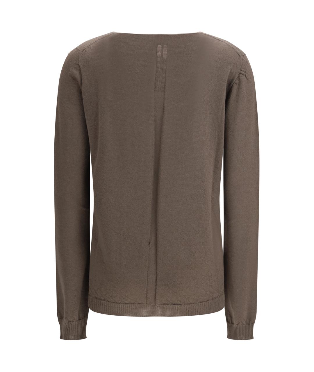 RICK OWENS Коричневый шерстяной джемпер / свитер, фото 2