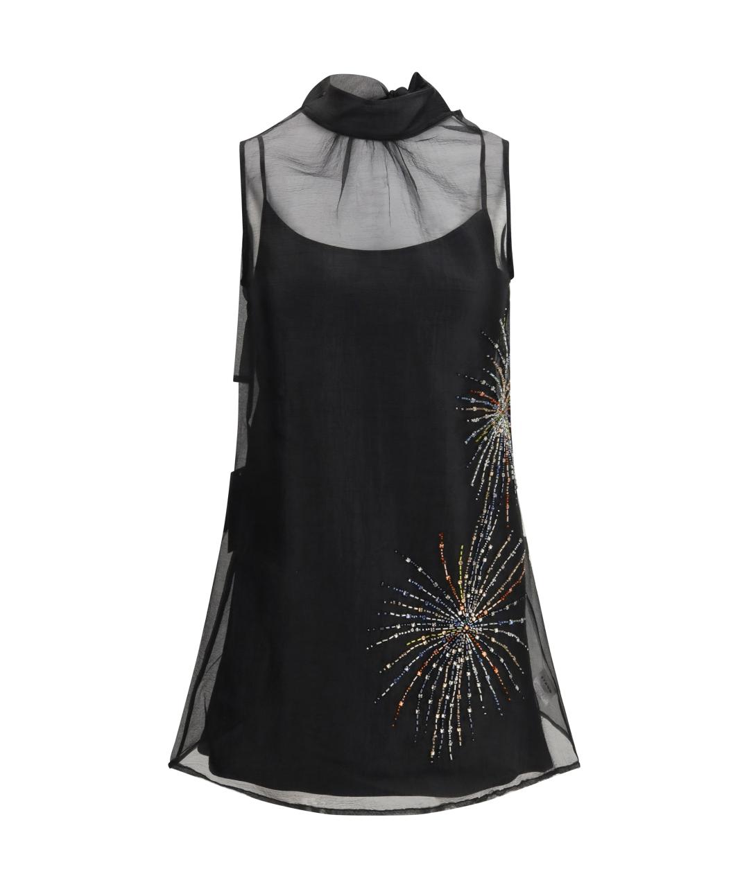 STAUD Черное полиэстеровое коктейльное платье, фото 1