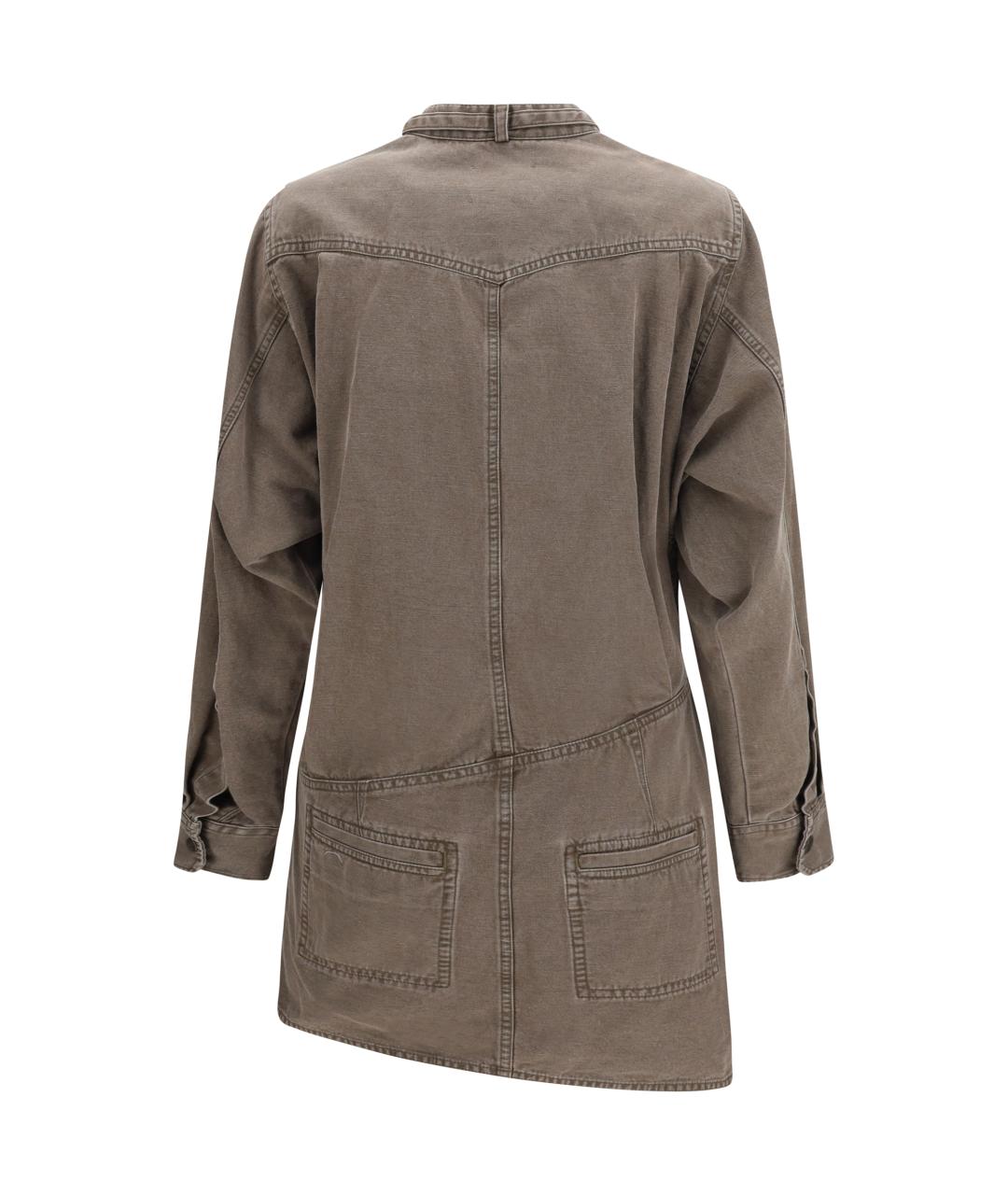 ISABEL MARANT ETOILE Серое хлопковое повседневное платье, фото 2