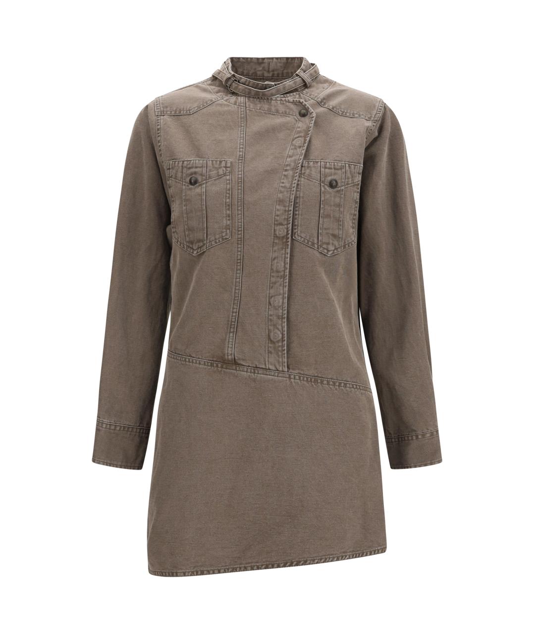 ISABEL MARANT ETOILE Серое хлопковое повседневное платье, фото 1