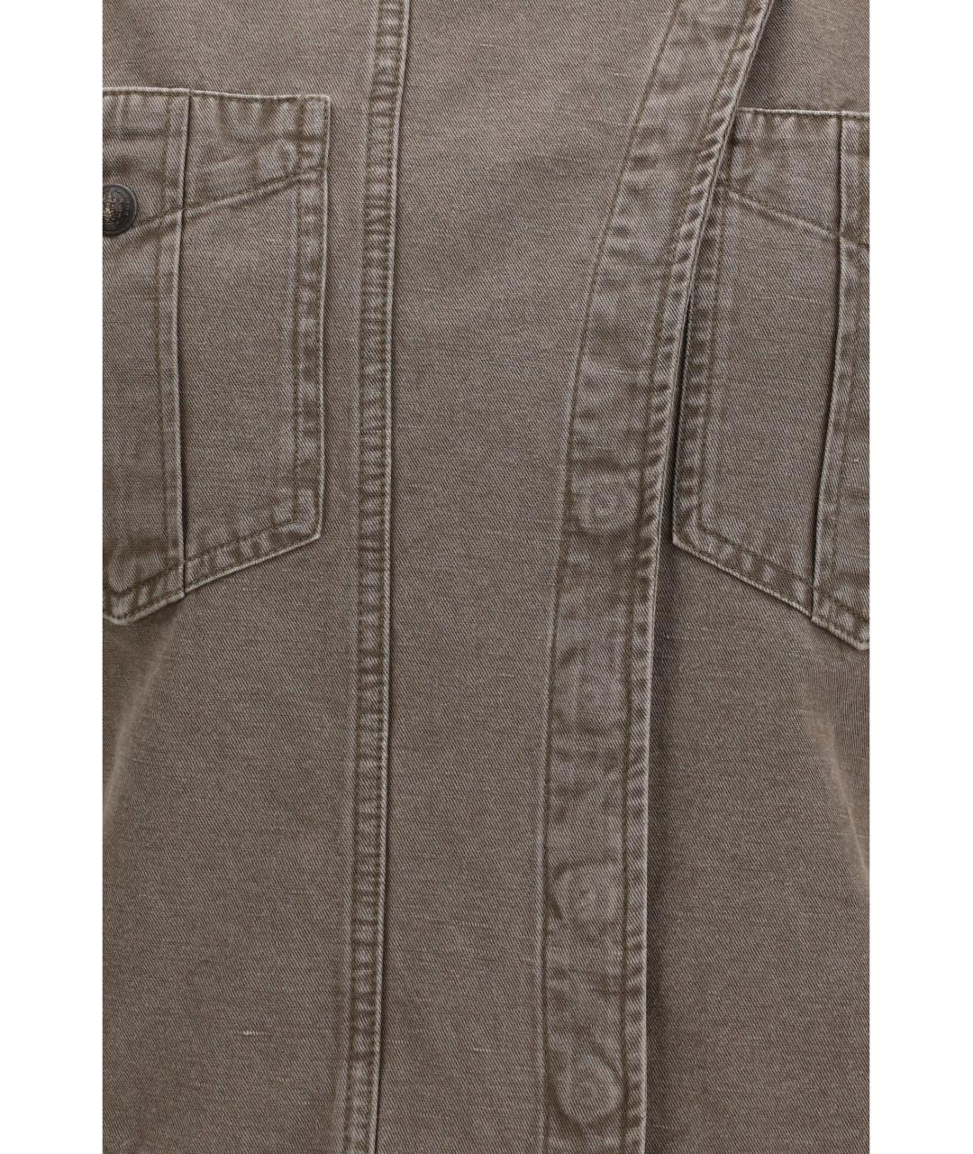 ISABEL MARANT ETOILE Серое хлопковое повседневное платье, фото 3