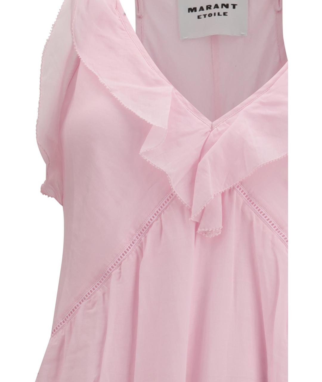 ISABEL MARANT ETOILE Розовое хлопковое коктейльное платье, фото 3