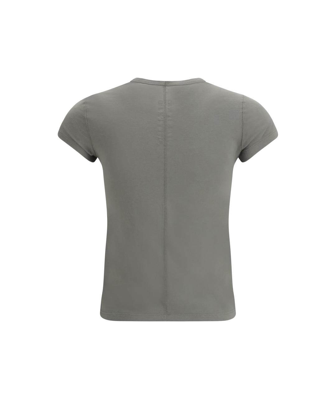 RICK OWENS Серая хлопковая футболка, фото 2