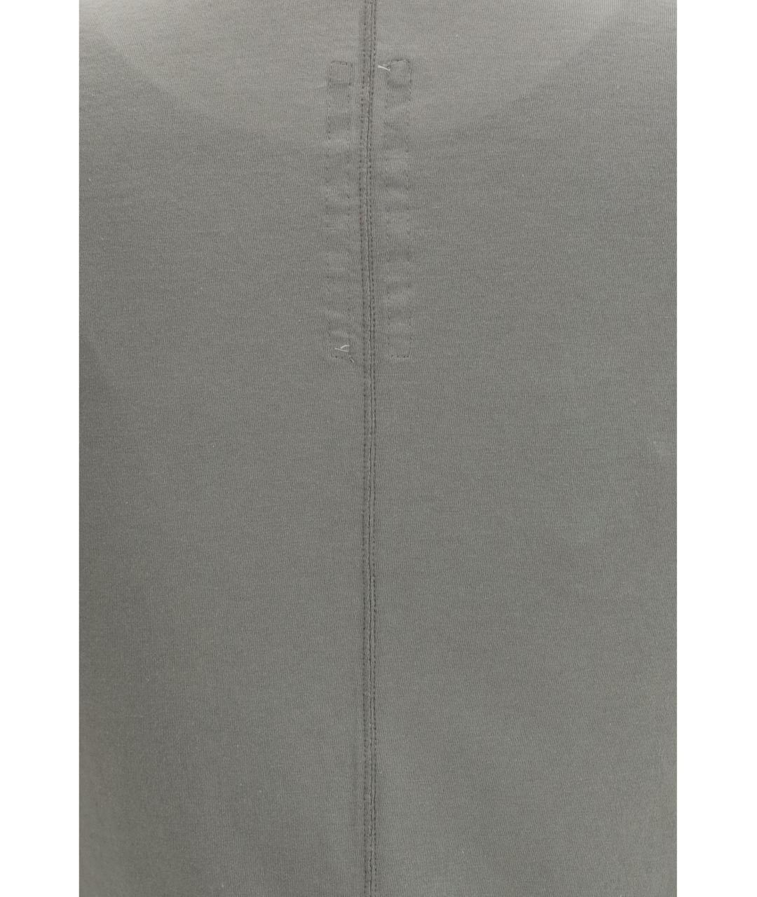 RICK OWENS Серая хлопковая футболка, фото 3
