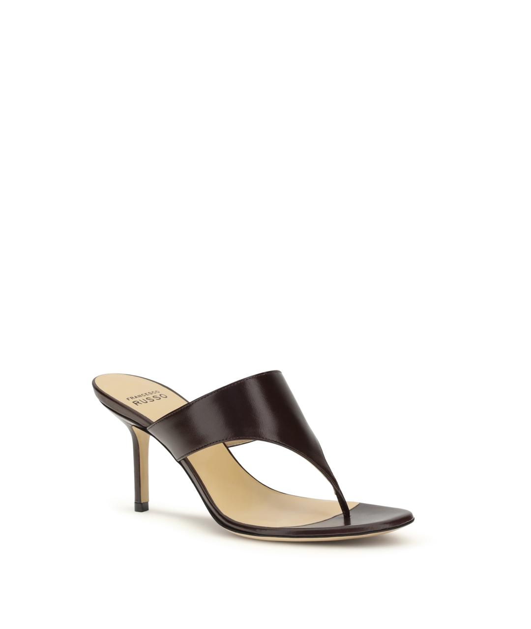 FRANCESCO RUSSO Бордовые кожаные босоножки, фото 2