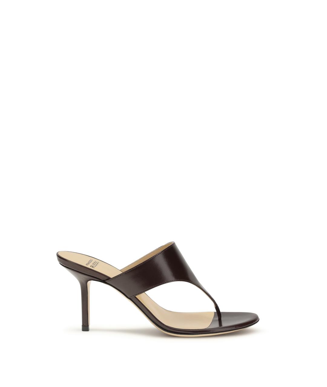 FRANCESCO RUSSO Бордовые кожаные босоножки, фото 5