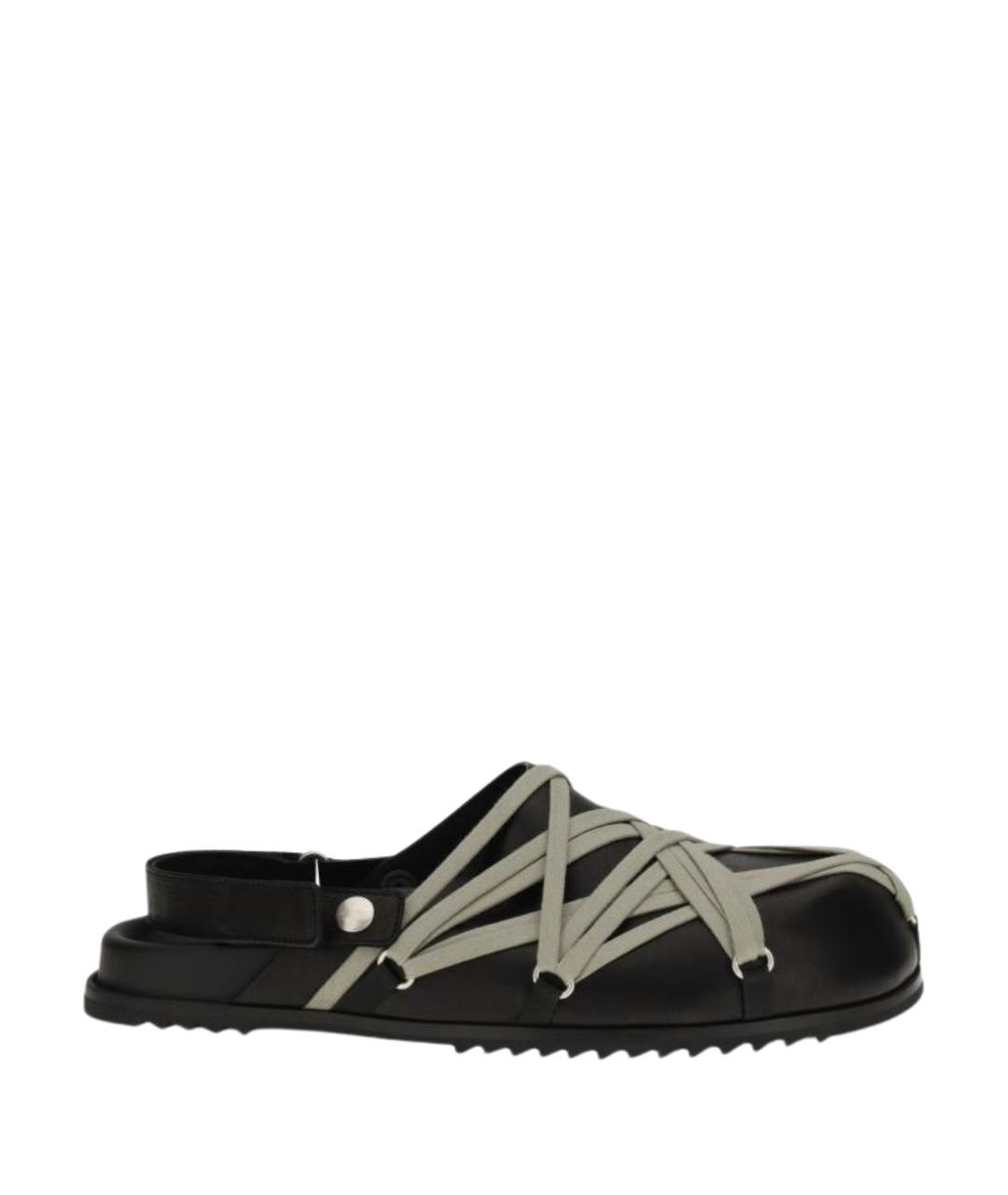 RICK OWENS Черные кожаные сандалии, фото 1