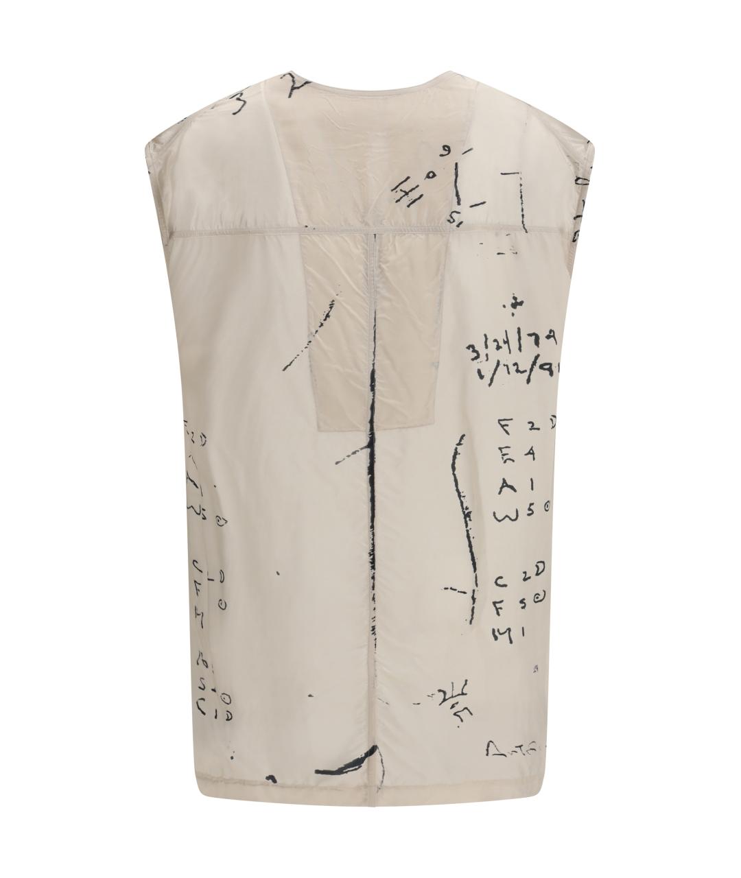 RICK OWENS Бежевая вискозная футболка, фото 2