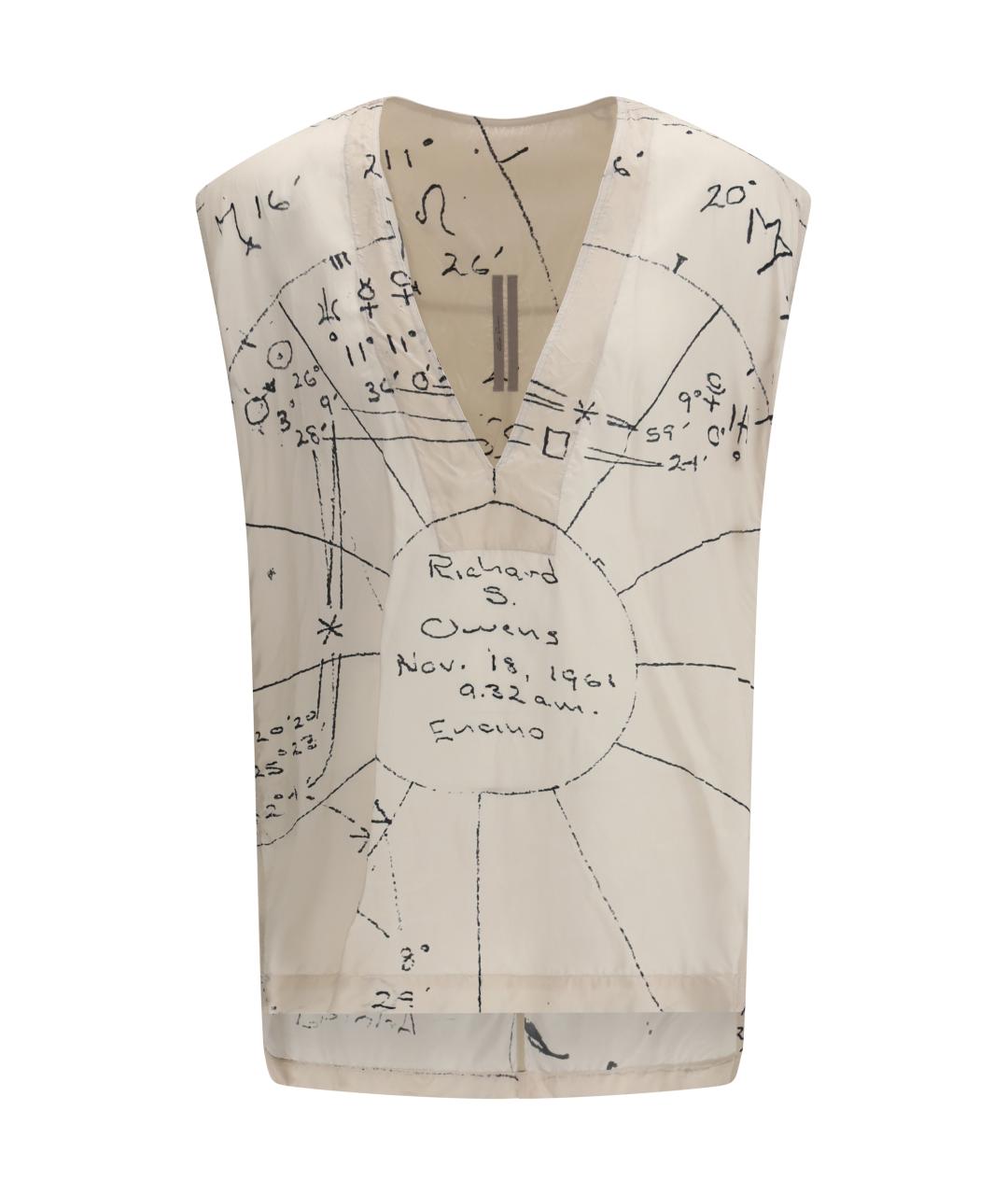 RICK OWENS Бежевая вискозная футболка, фото 1