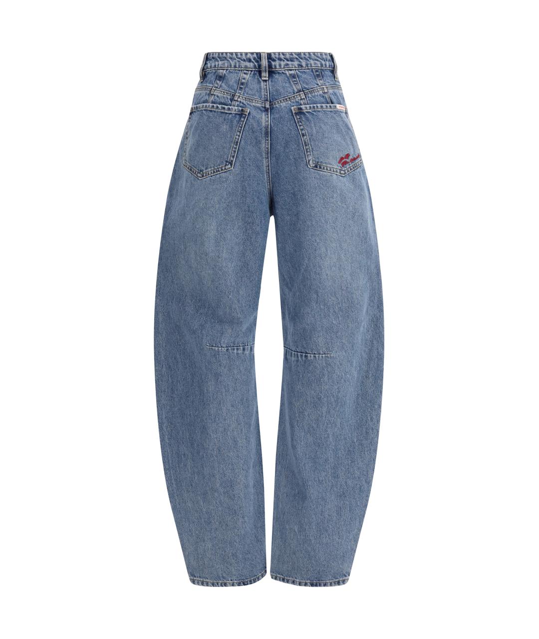 SELF-PORTRAIT Синие хлопковые прямые джинсы, фото 2