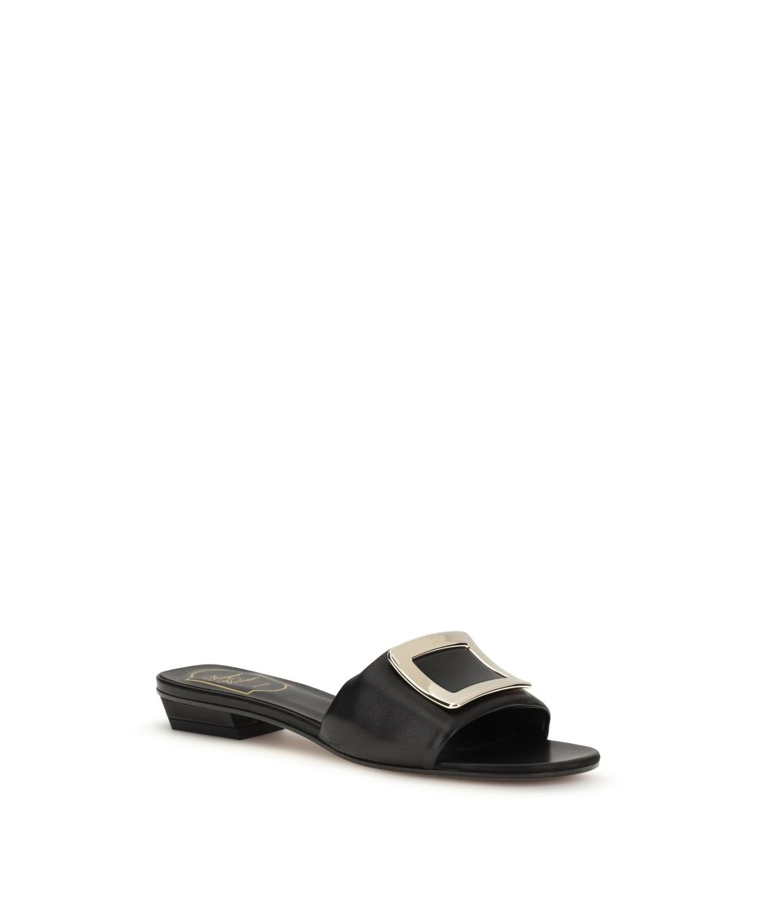 ROGER VIVIER Черные кожаные мюли, фото 2