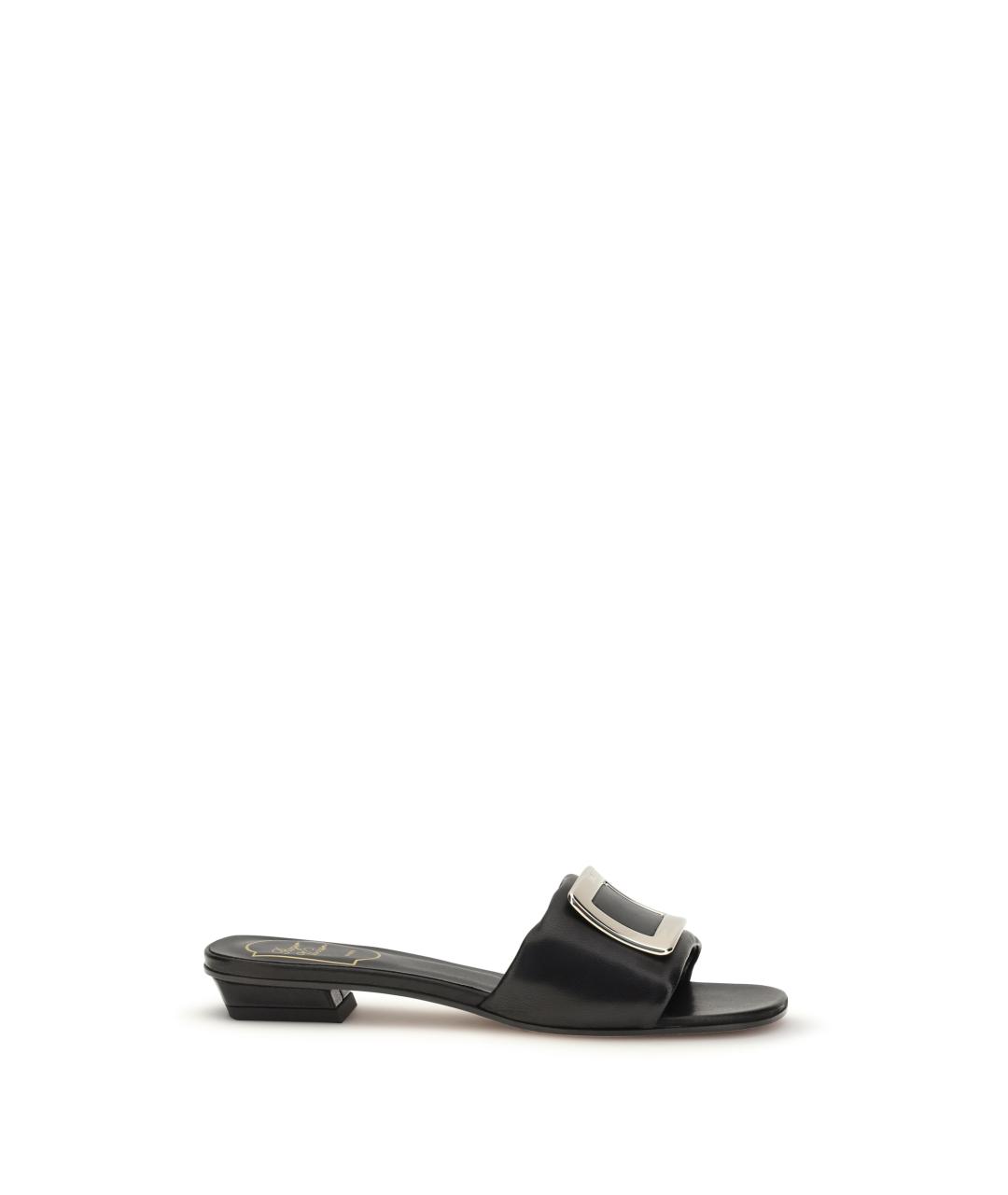 ROGER VIVIER Черные кожаные мюли, фото 1