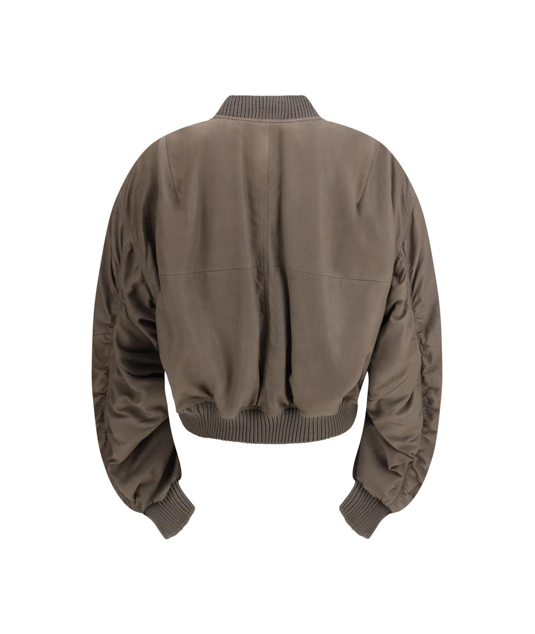 RICK OWENS Серая кожаная куртка, фото 2