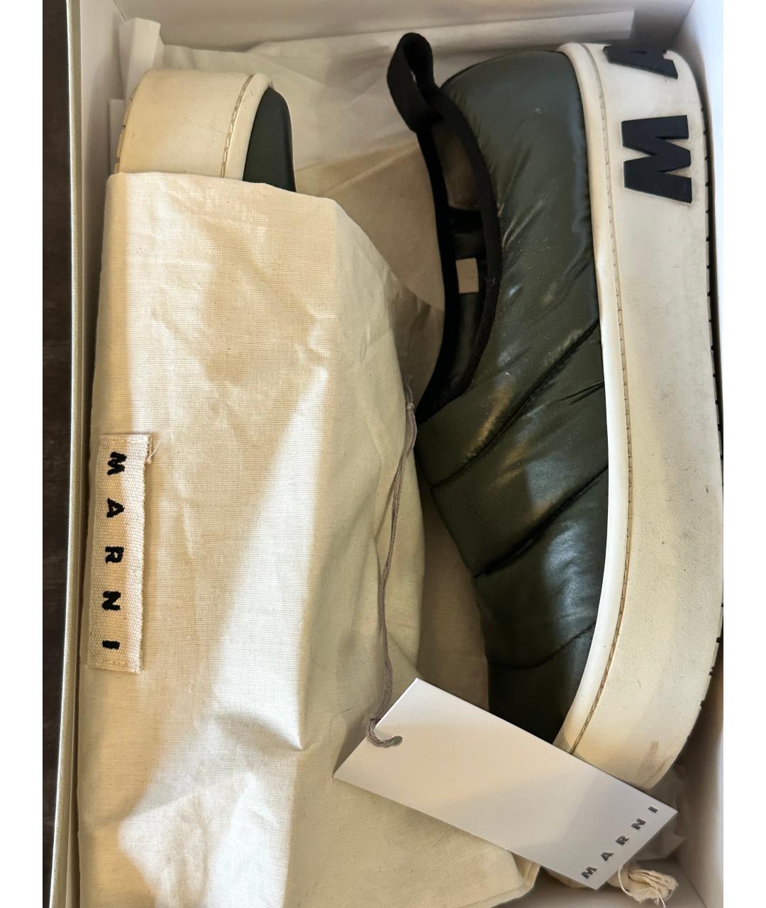 MARNI Зеленые синтетические слипоны, фото 5