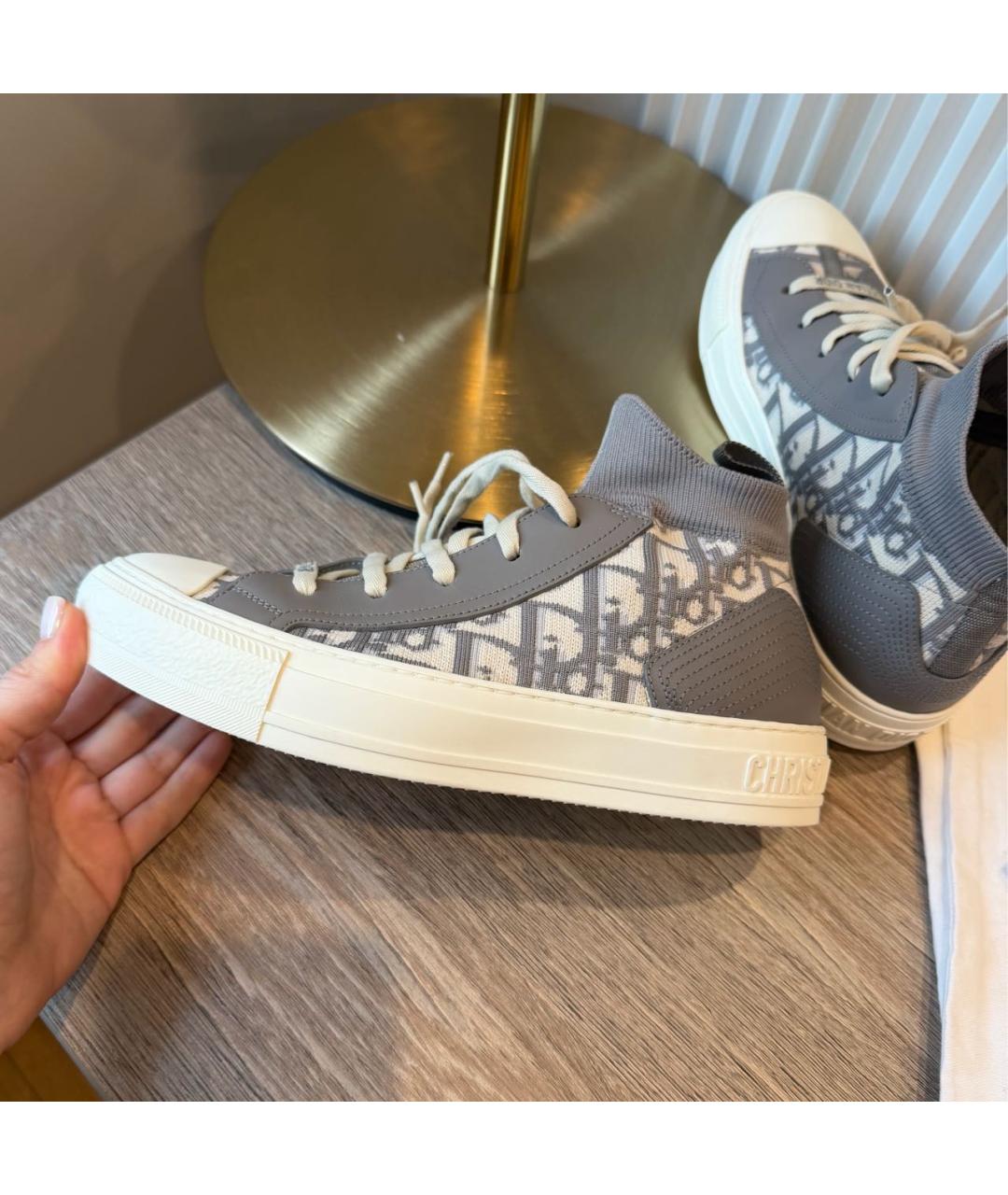 CHRISTIAN DIOR Серые текстильные кеды, фото 6
