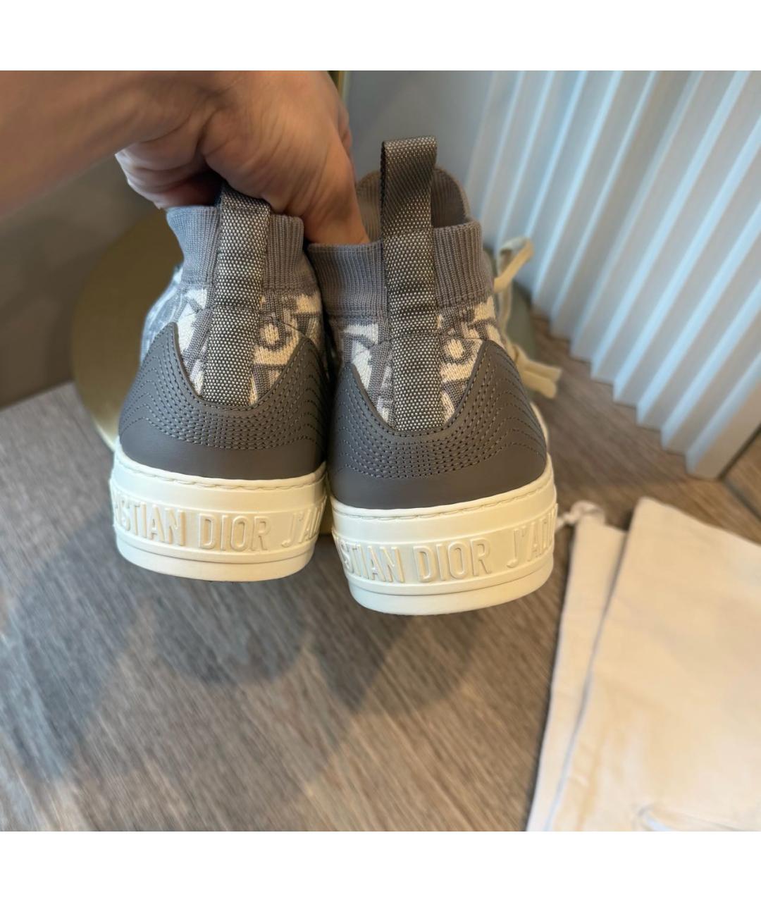 CHRISTIAN DIOR Серые текстильные кеды, фото 8