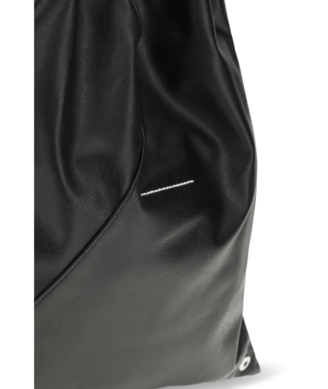 MM6 MAISON MARGIELA Черная сумка с короткими ручками из искусственной кожи, фото 3