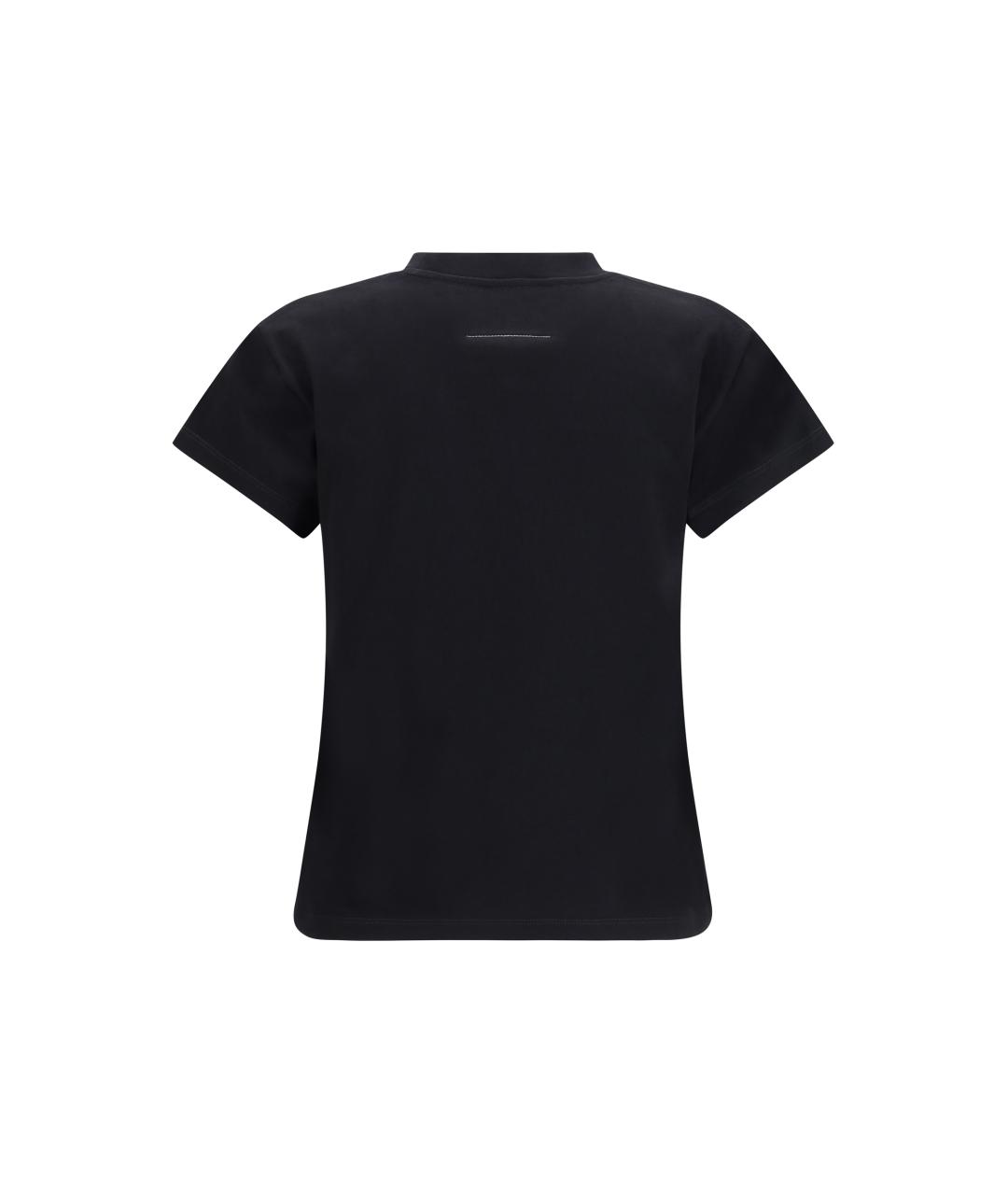 MM6 MAISON MARGIELA Черная хлопковая футболка, фото 2