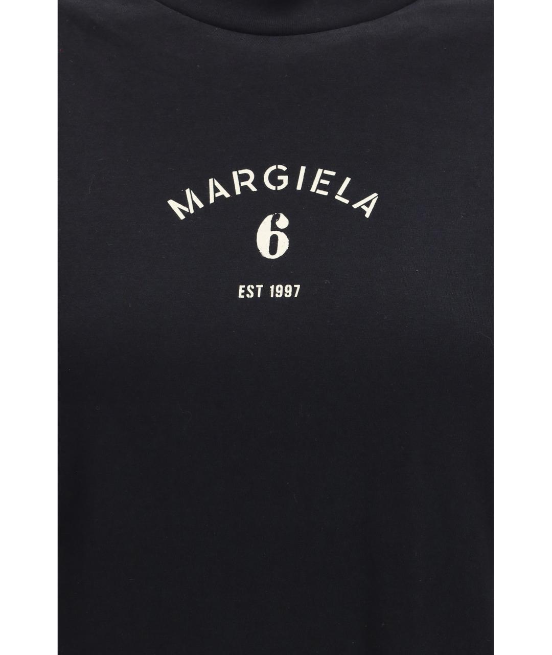 MM6 MAISON MARGIELA Черная хлопковая футболка, фото 3