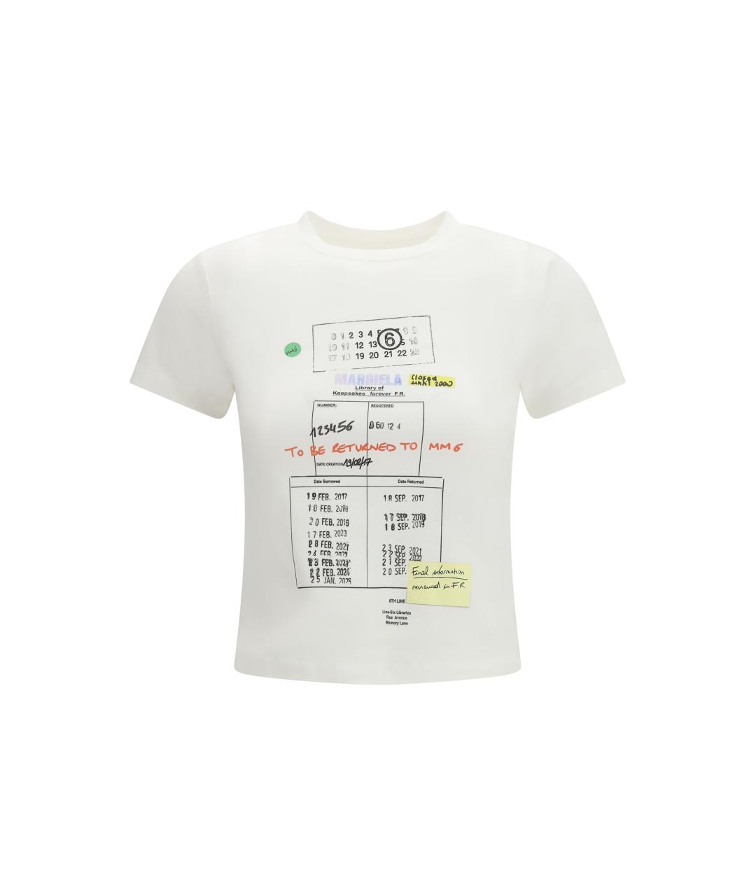 MM6 MAISON MARGIELA Белая хлопковая футболка, фото 4