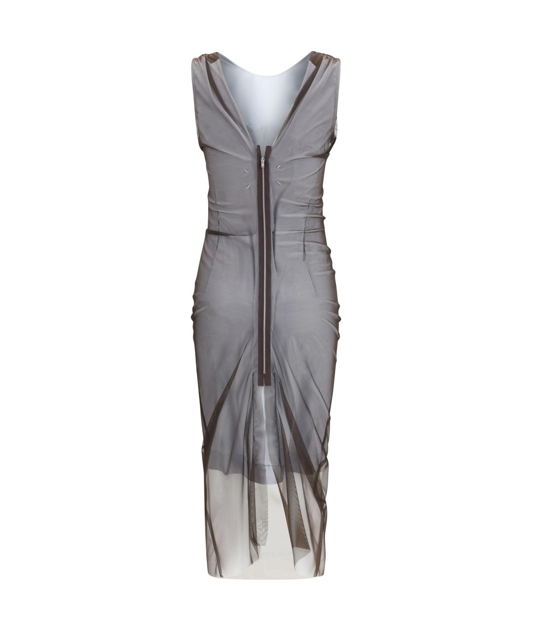 MAISON MARGIELA Коричневое полиамидовое вечернее платье, фото 2