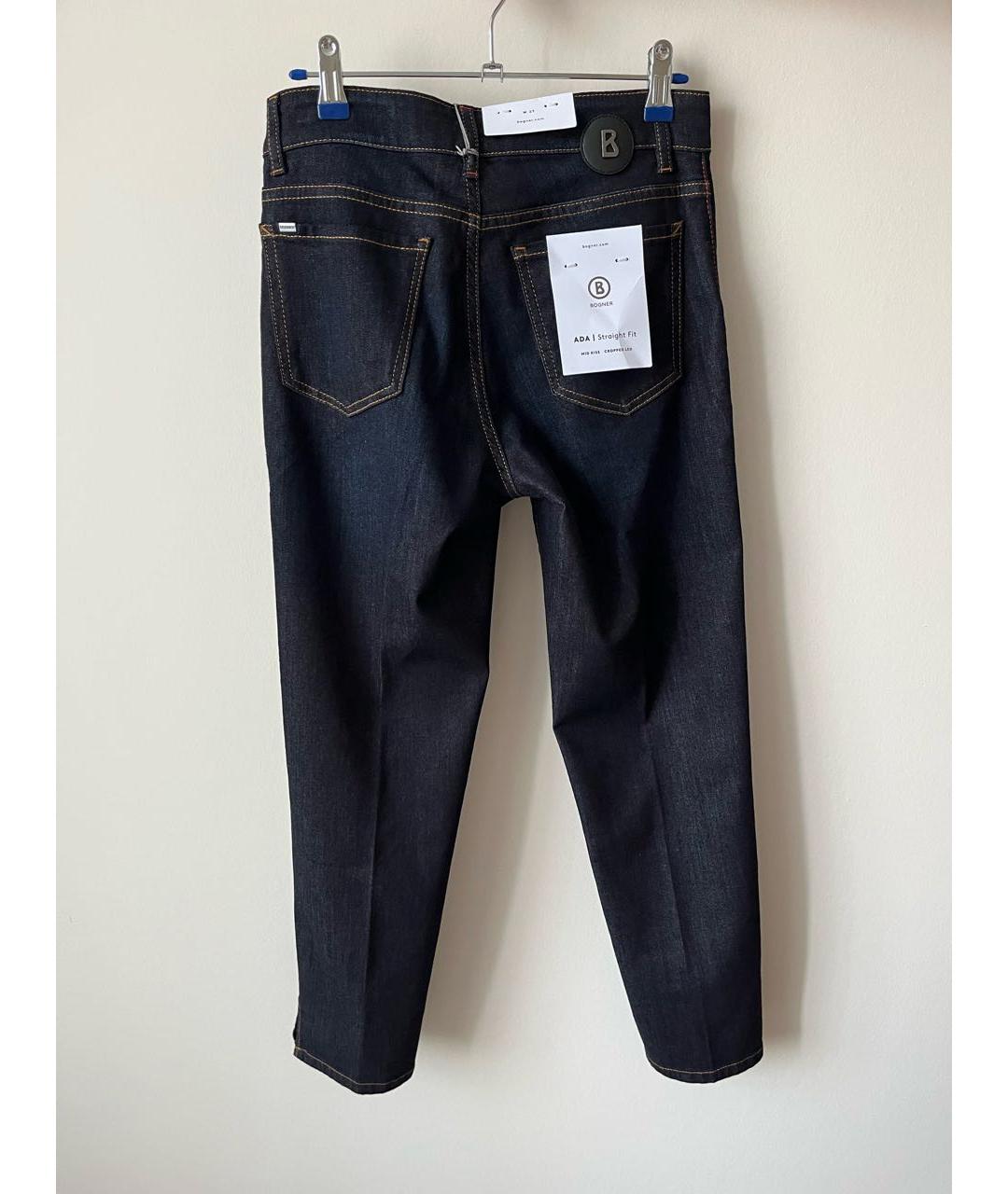 BOGNER Темно-синие хлопко-эластановые прямые джинсы, фото 3