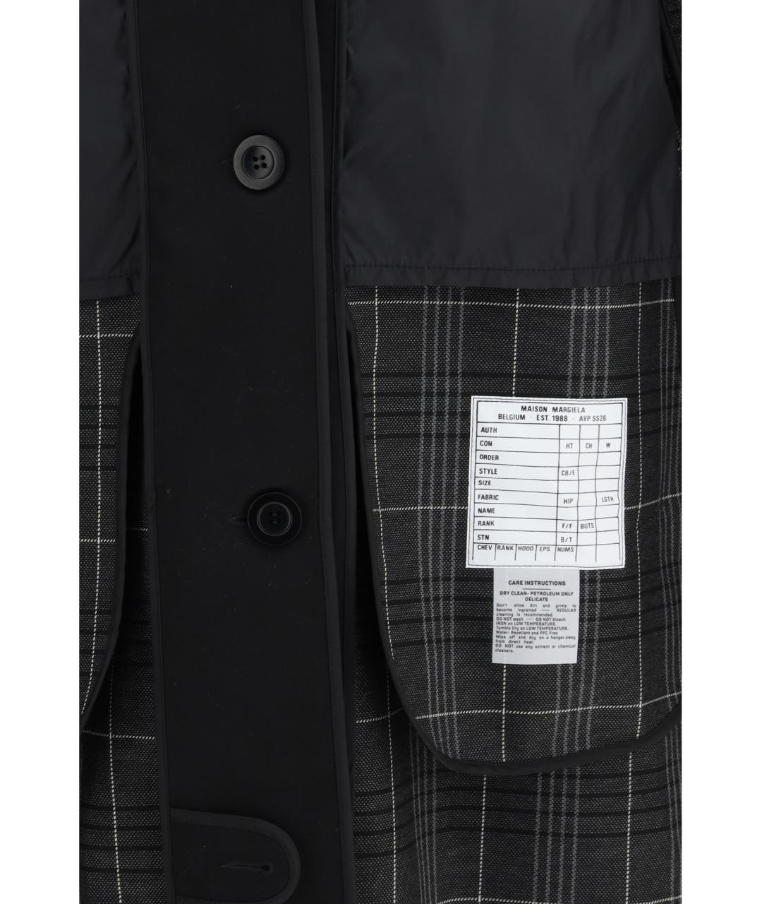 MAISON MARGIELA Антрацитовое полиэстеровое пальто, фото 3