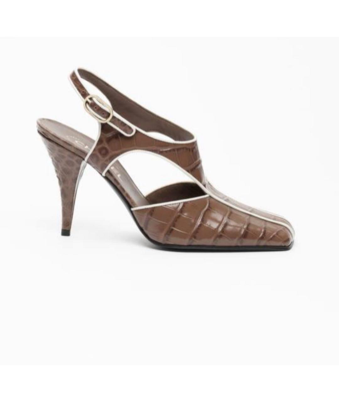 CHANEL Коричневые кожаные туфли, фото 4