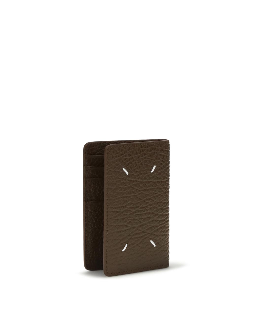 MAISON MARGIELA Коричневый кожаный кардхолдер, фото 2