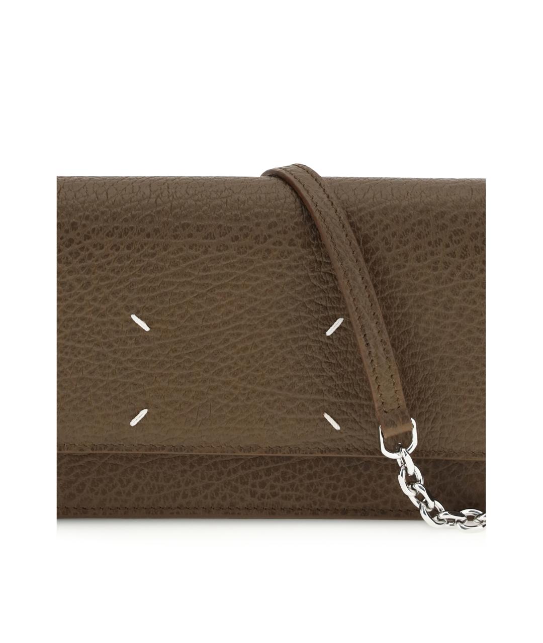 MAISON MARGIELA Коричневый кожаный кошелек, фото 4