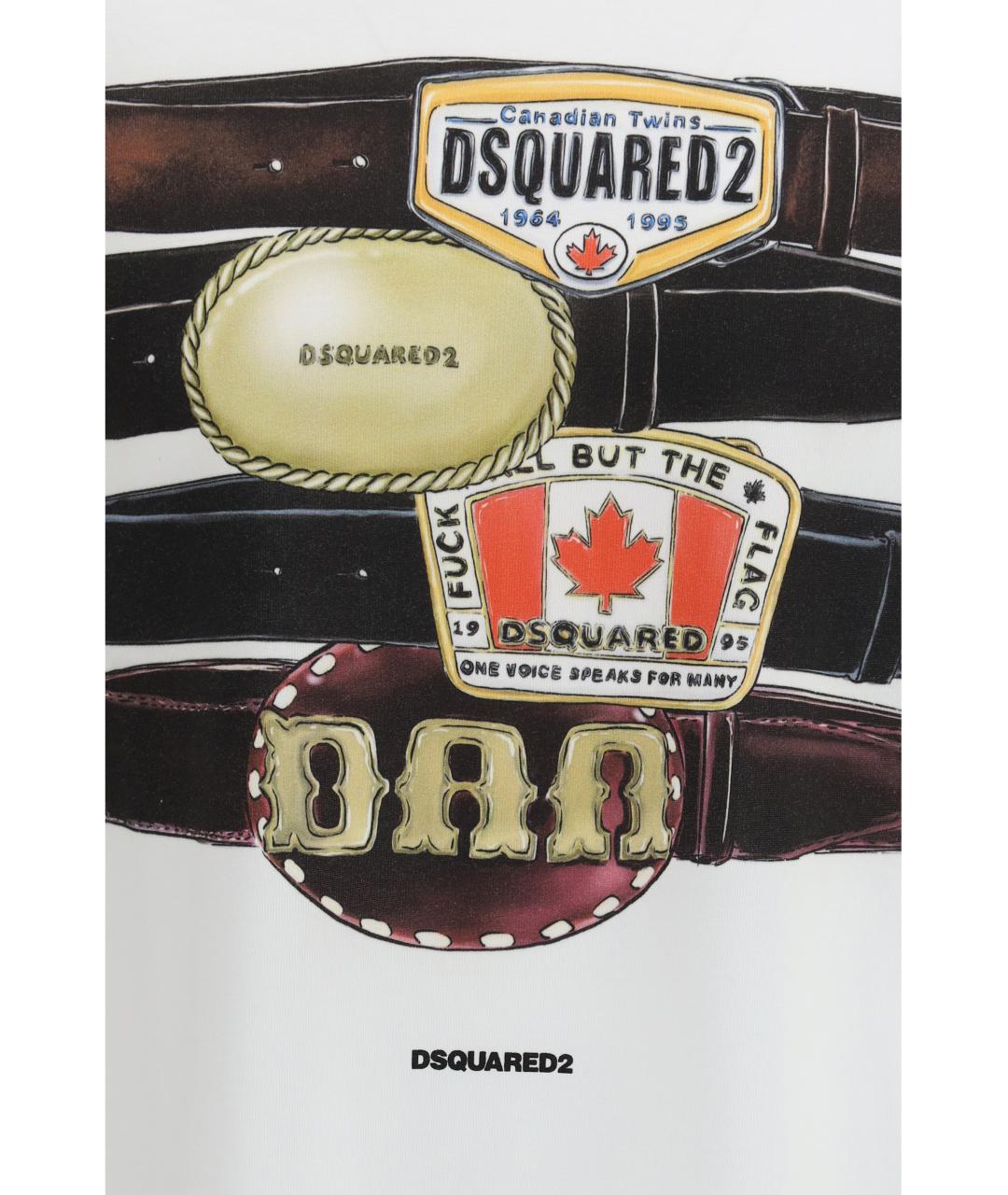 DSQUARED2 Белая хлопковая футболка, фото 3