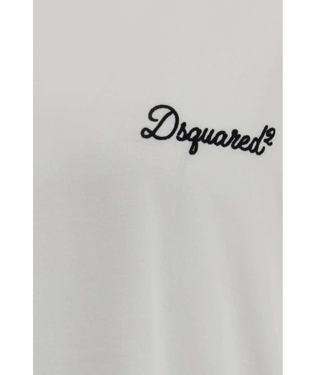 DSQUARED2 Белая хлопковая футболка, фото 3