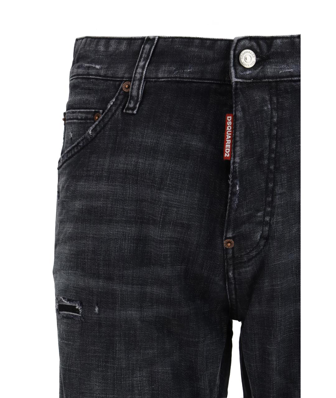 DSQUARED2 Черные хлопко-эластановые джинсы скинни, фото 3