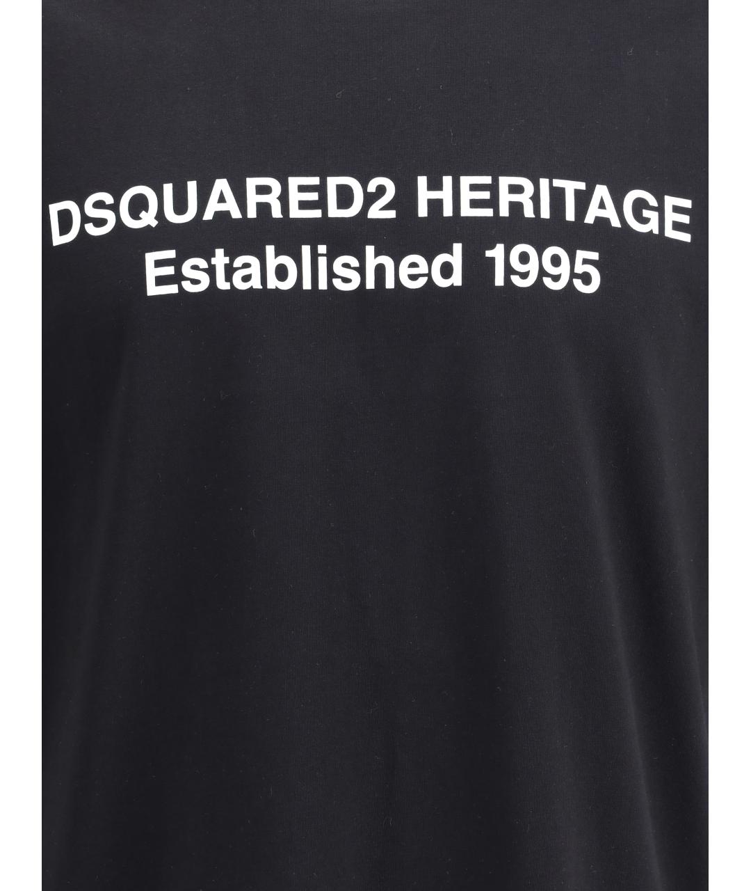 DSQUARED2 Черная хлопковая футболка, фото 3