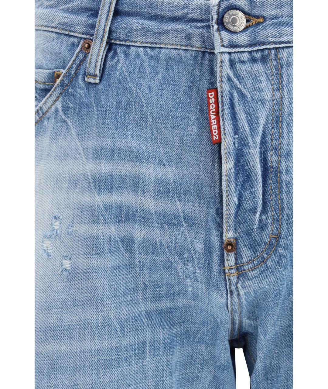DSQUARED2 Голубые хлопковые джинсы скинни, фото 3