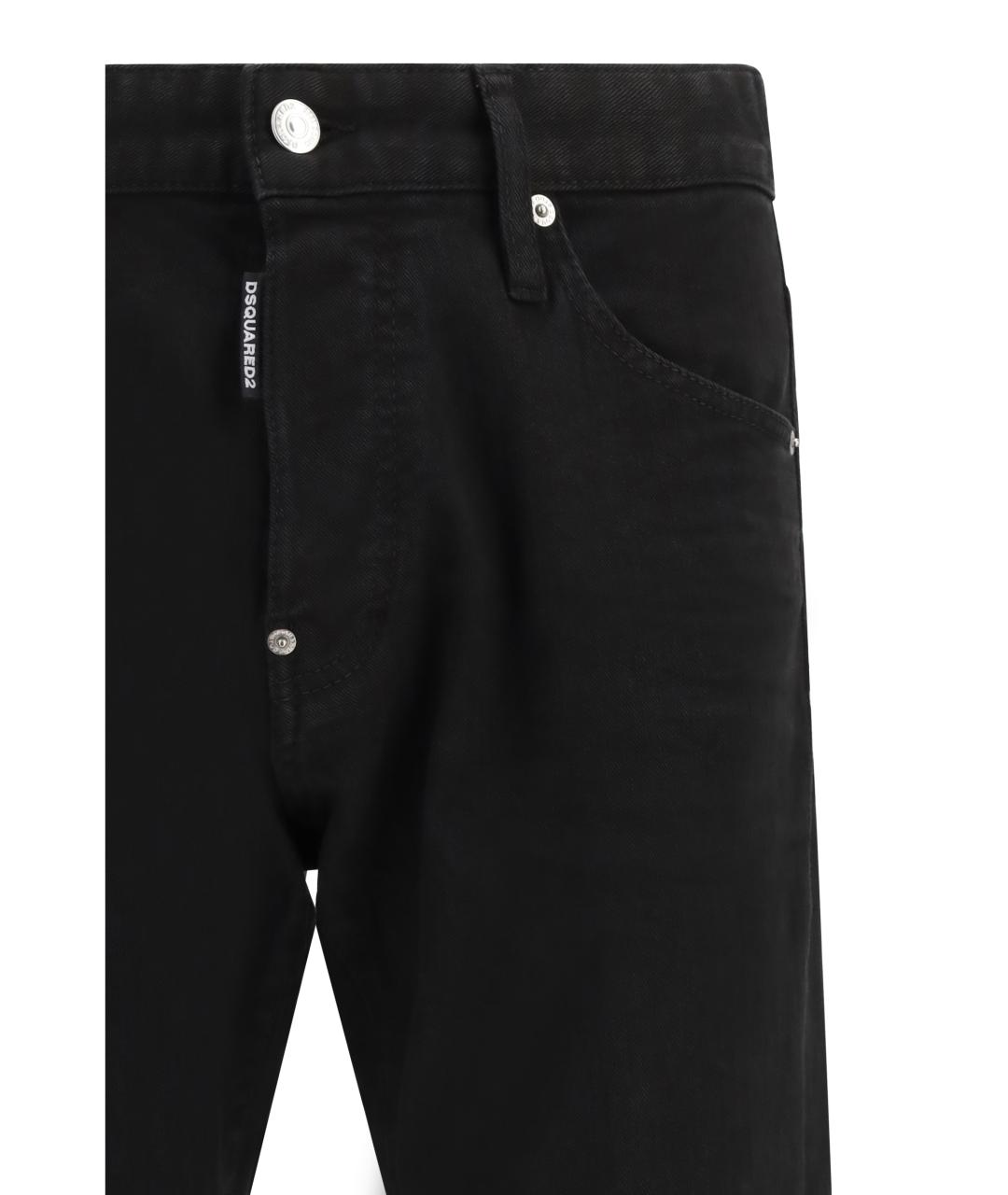 DSQUARED2 Черные хлопковые прямые джинсы, фото 3