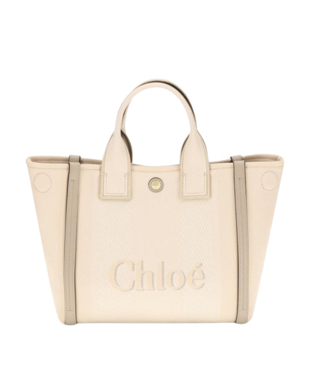 CHLOE Бежевая хлопковая сумка тоут, фото 1