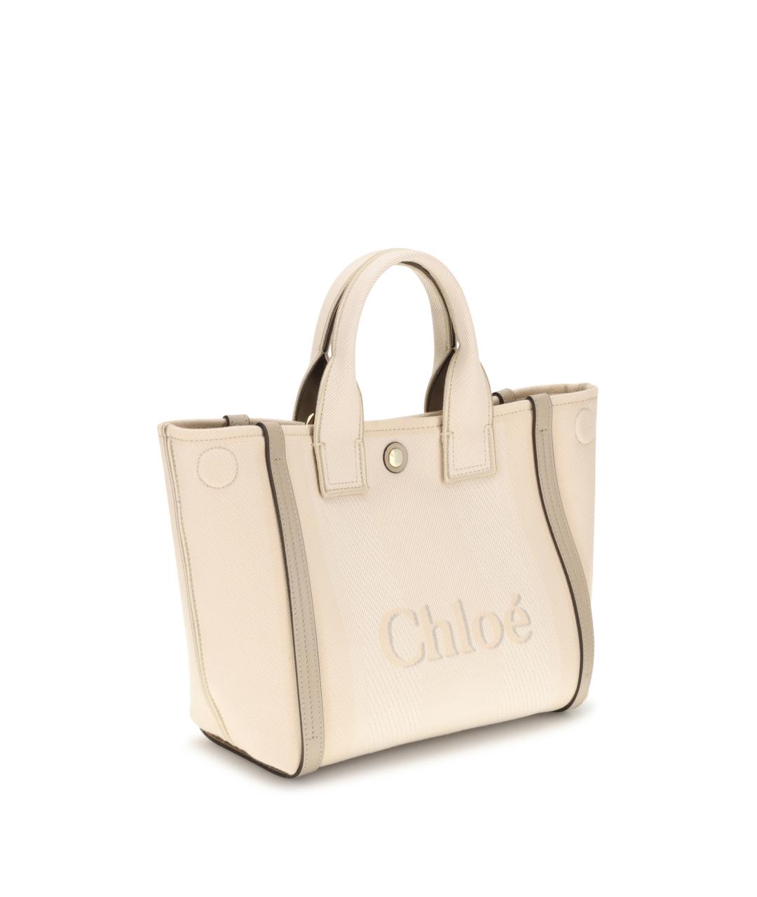 CHLOE Бежевая хлопковая сумка тоут, фото 3