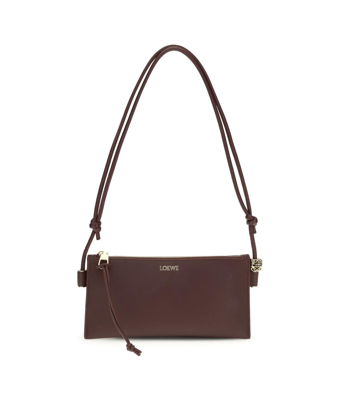 LOEWE Бордовая кожаная сумка через плечо, фото 1