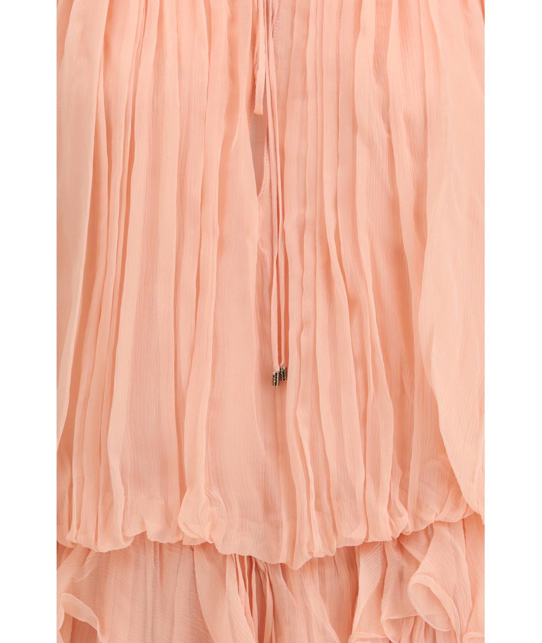 CHLOE Розовое шелковое повседневное платье, фото 3