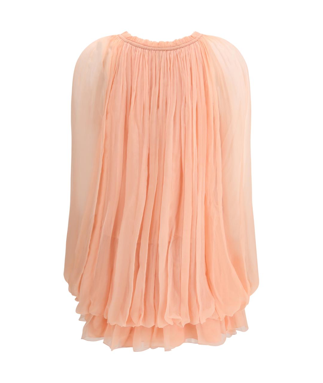 CHLOE Розовое шелковое повседневное платье, фото 2