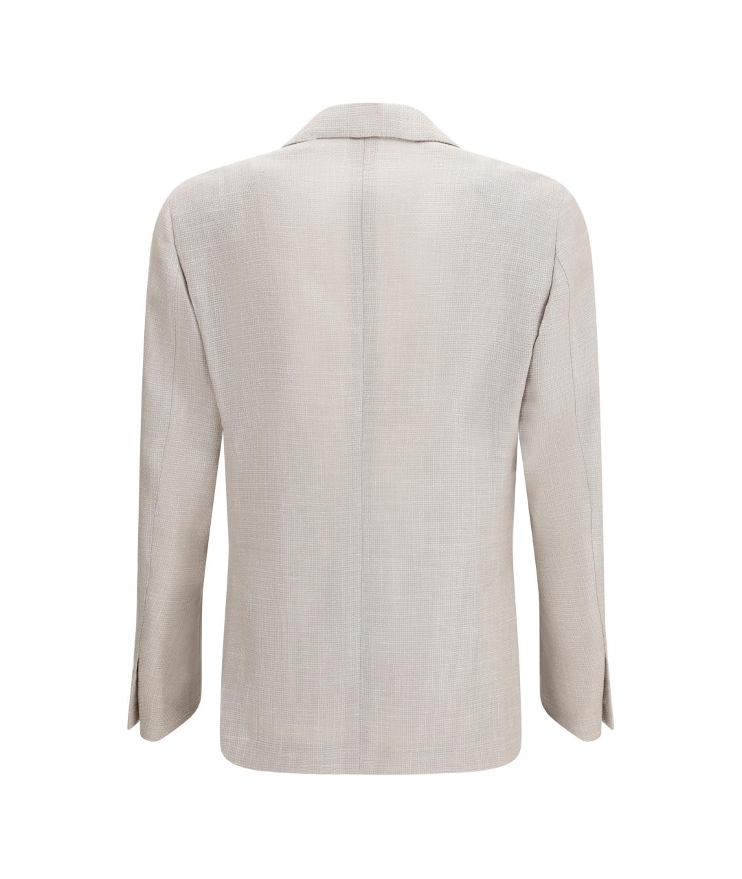 LARDINI Бежевый шелковый пиджак, фото 2