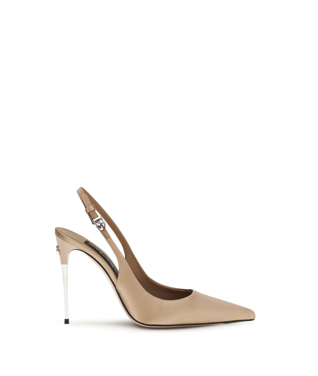 DOLCE&GABBANA Бежевые текстильные туфли, фото 5