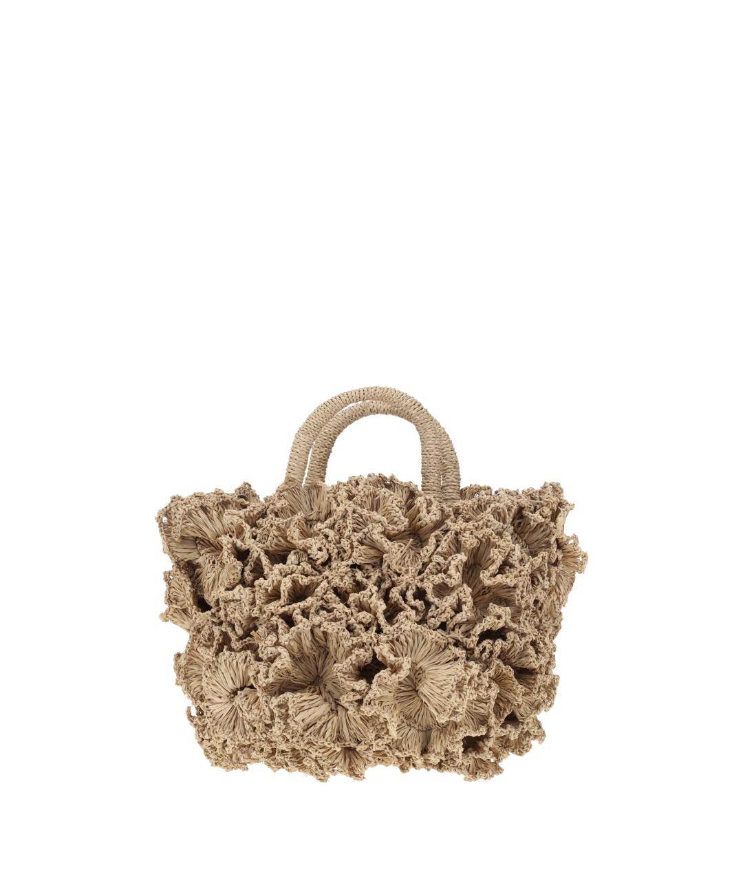 IBELIV Бежевая пелетеная сумка с короткими ручками, фото 1